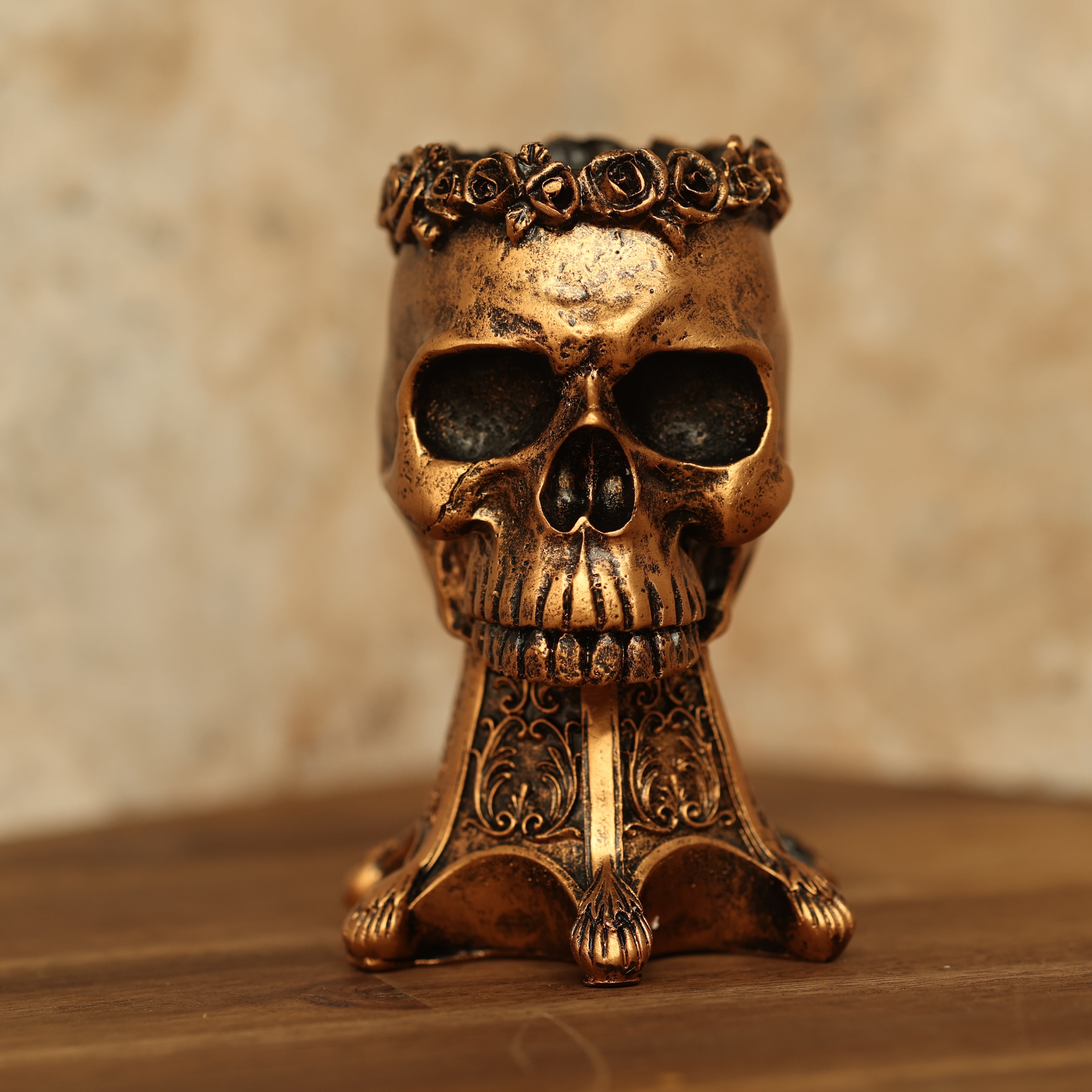 chädelkopf-Blumentopf, Halloween-Dekor, 3D-Skulptur, Hochwertiges Harz, Abflussloch, Eleganz, Geruchsfrei, Luxus, Blumenarrangements, Kreativität, Halloween-Party, Dekor, Chic Blumenvase.