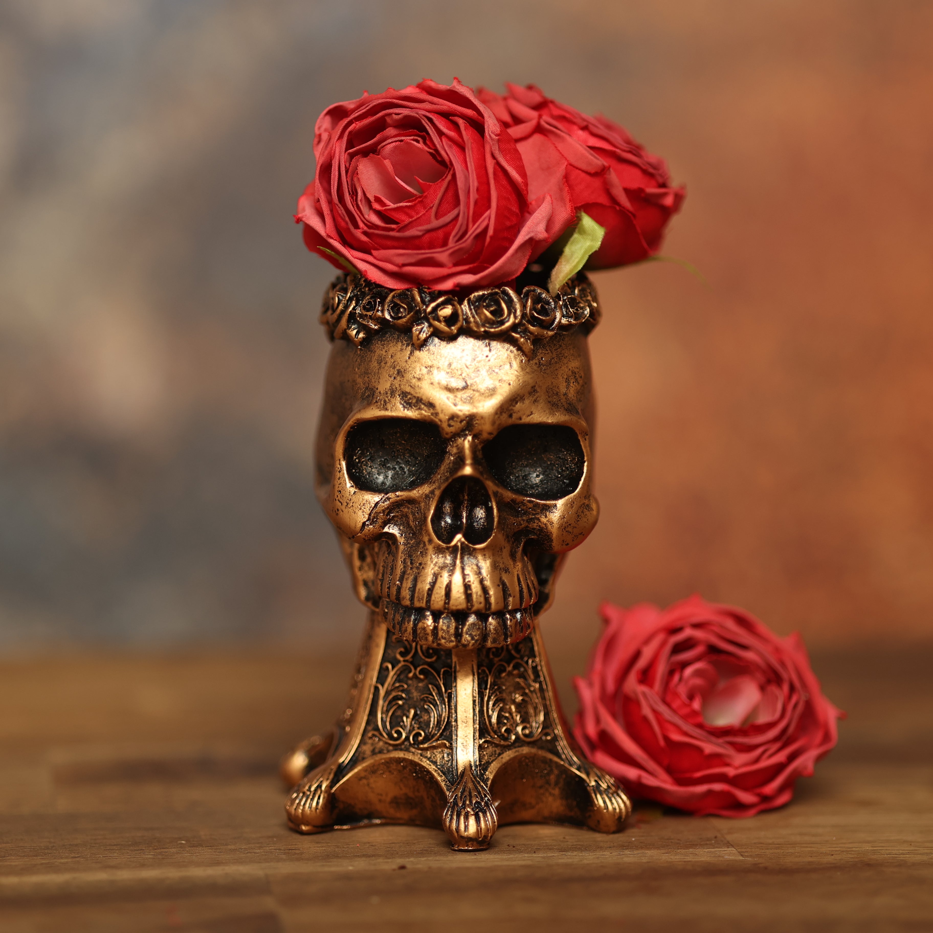chädelkopf-Blumentopf, Halloween-Dekor, 3D-Skulptur, Hochwertiges Harz, Abflussloch, Eleganz, Geruchsfrei, Luxus, Blumenarrangements, Kreativität, Halloween-Party, Dekor, Chic Blumenvase.