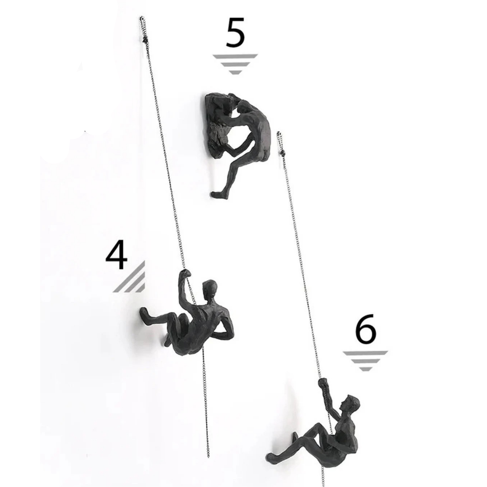 Wall Decor Climbing Men 3D Art Unique Handmade Masterpiece Home Intricate Design Craftsmanship Polyresin Material Odor-Free Health-Conscious Gallery Wall Transform Conversation Starter Statement Piece Unforgettable Easy Hanging Multiple Designs Elevate Space